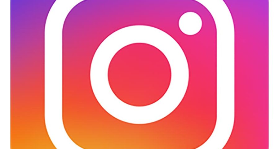 The instagram logo with a colorful background.